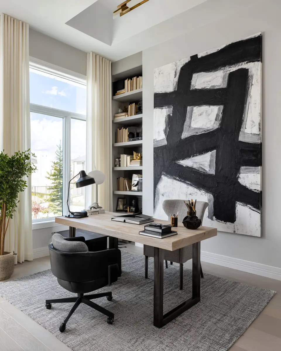 Monochrome Home Office Decor Ideas