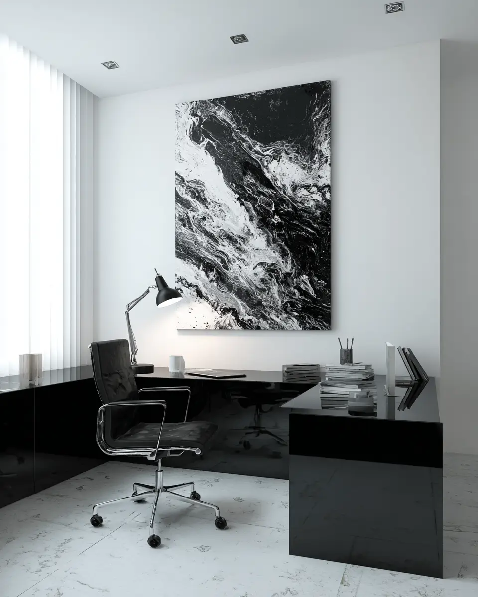Monochrome Home Office Decor Ideas