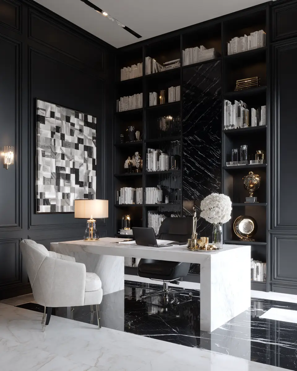 Monochrome Home Office Decor Ideas