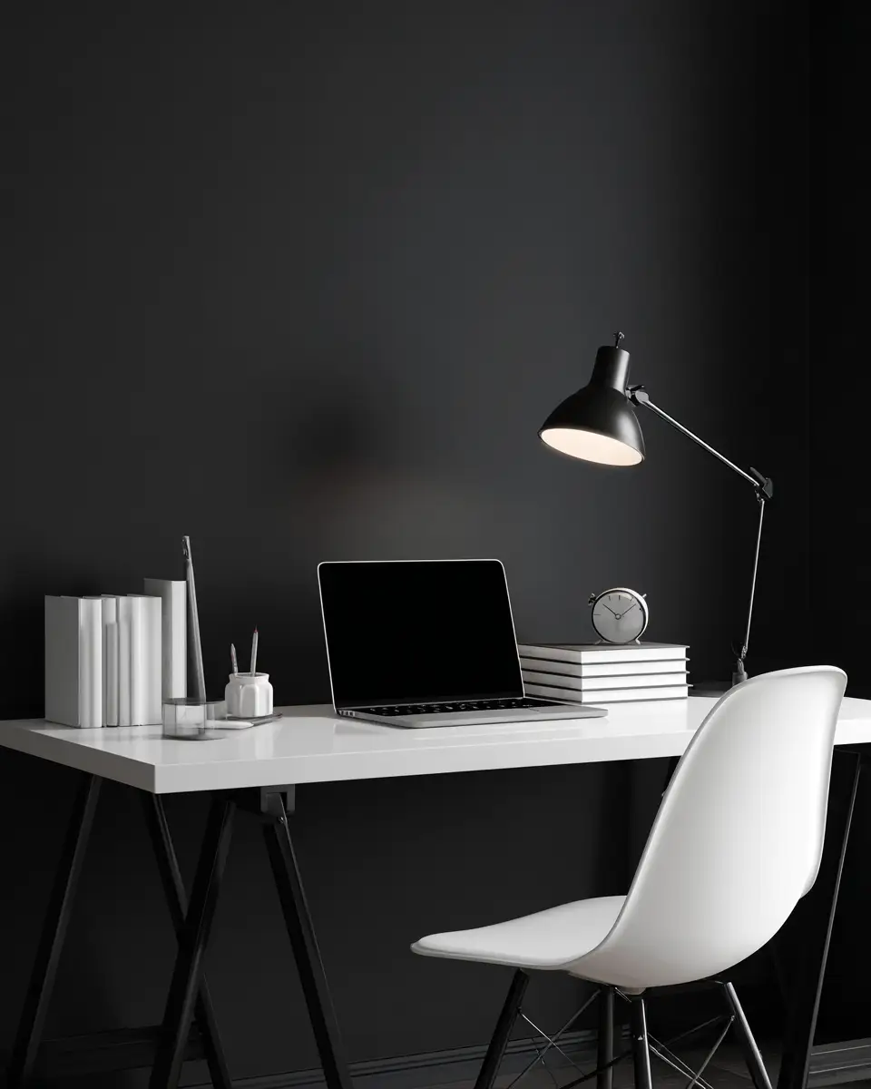 Monochrome Home Office Decor Ideas