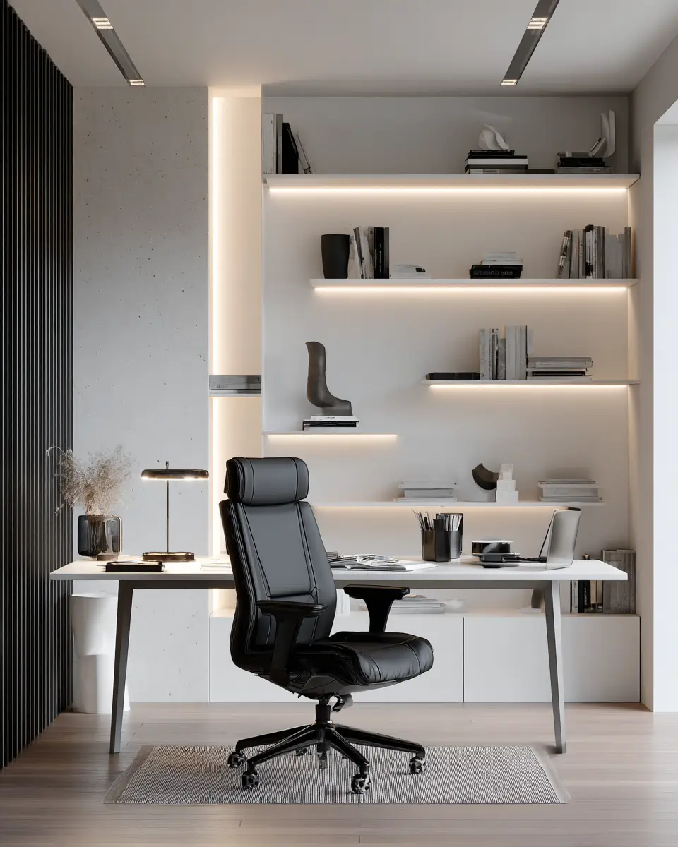 Monochrome Home Office Decor Ideas