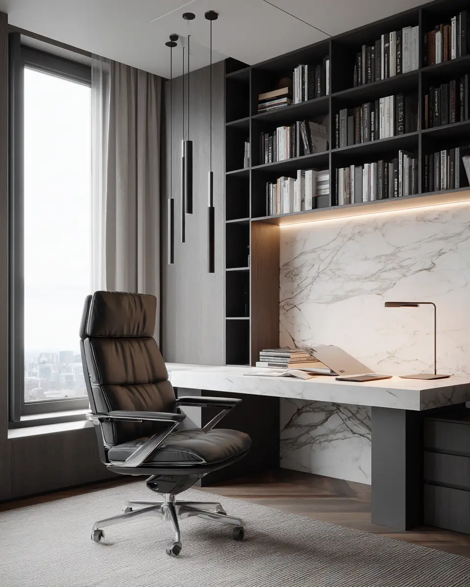 Monochrome Home Office Decor Ideas