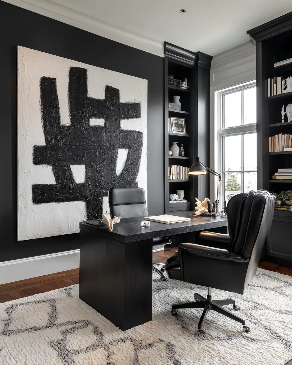 Monochrome Home Office Decor Ideas