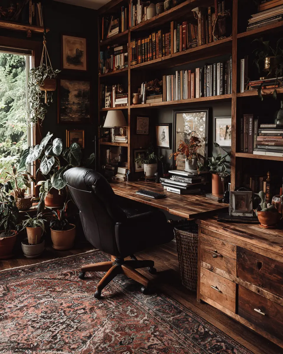 Moody Boho Home Office Decor Ideas