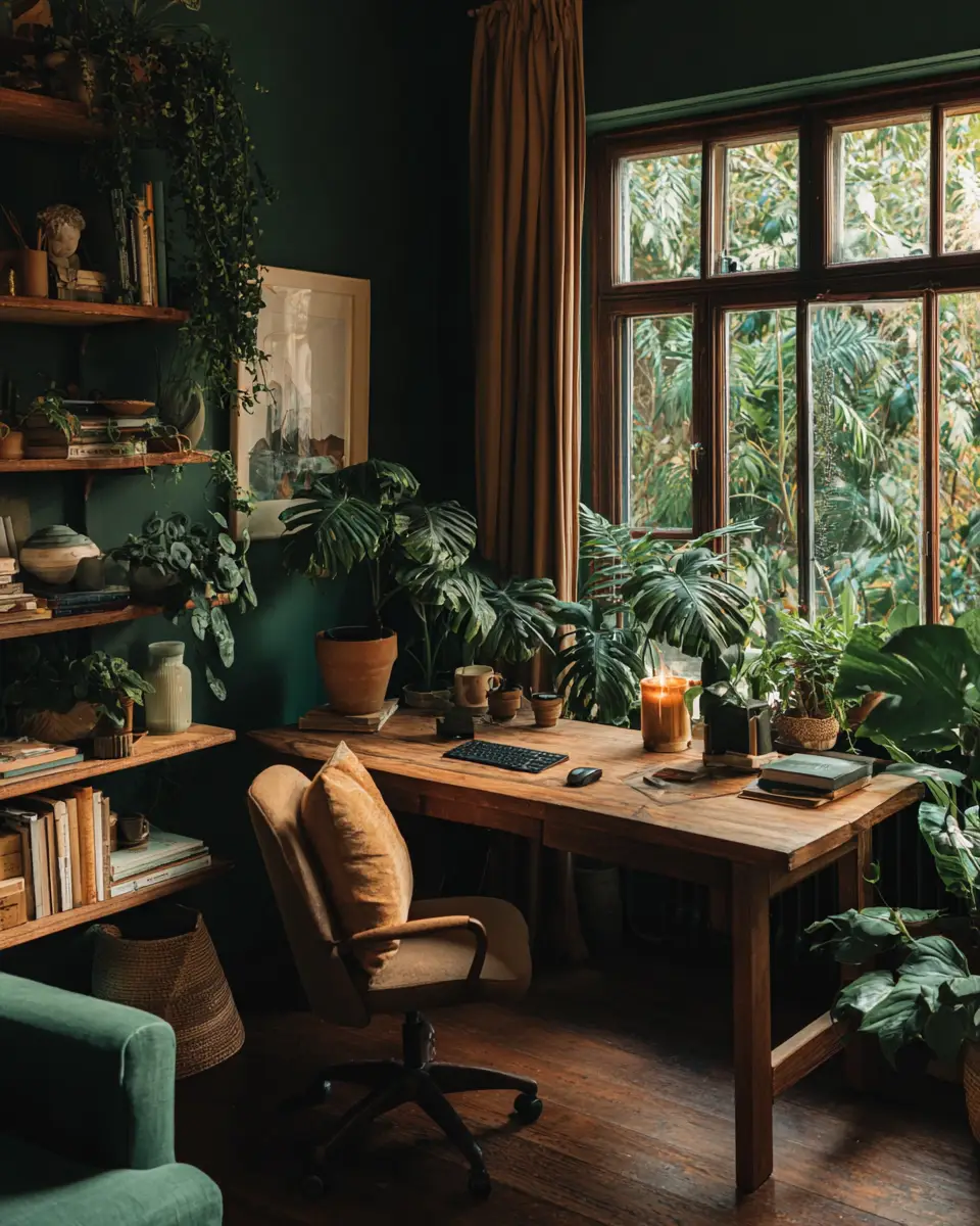 Moody Boho Home Office Decor Ideas