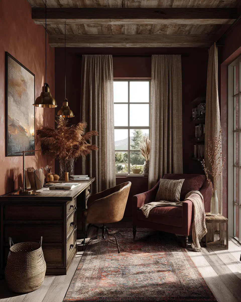 Moody Boho Home Office Decor Ideas