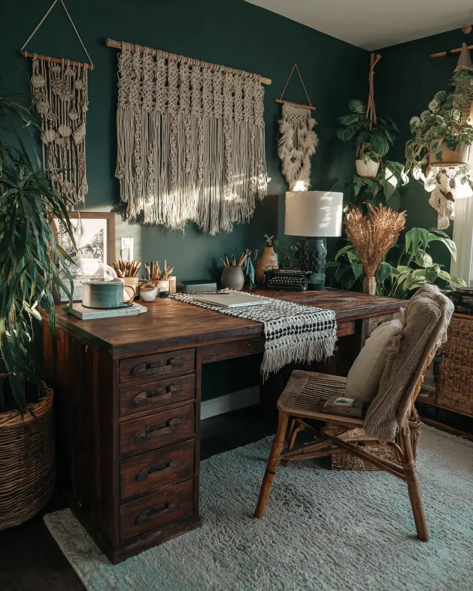 Moody Boho Home Office Decor Ideas