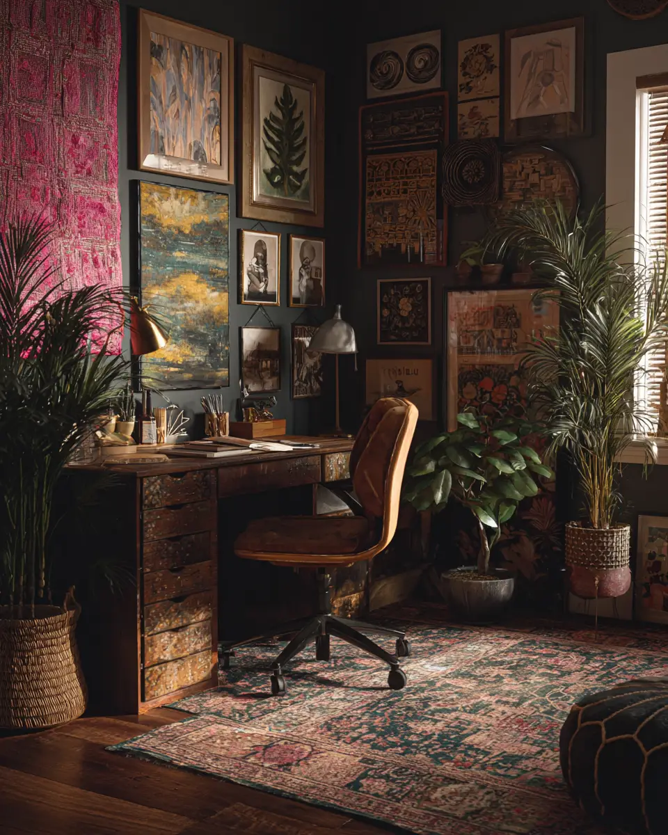 Moody Boho Home Office Decor Ideas