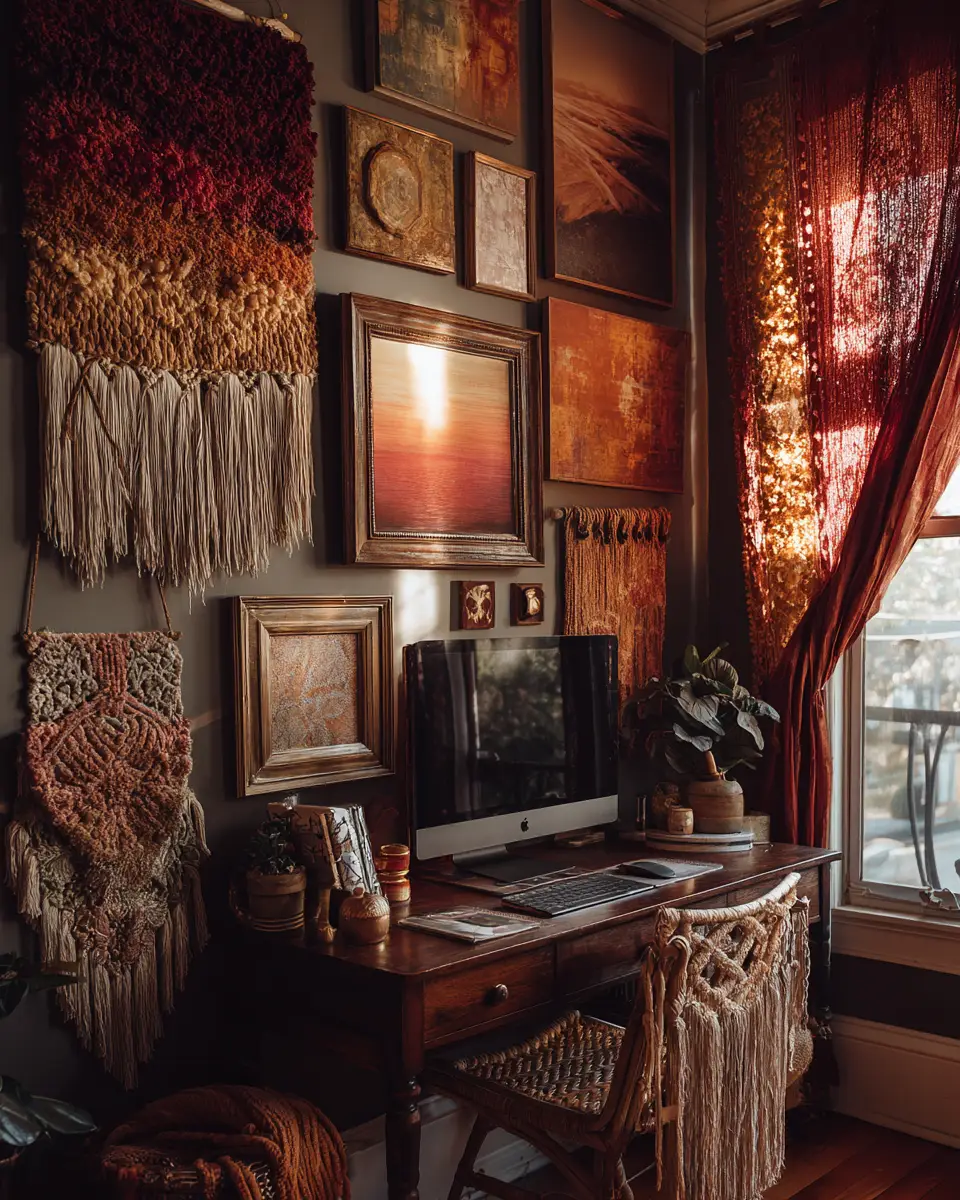 Moody Boho Home Office Decor Ideas