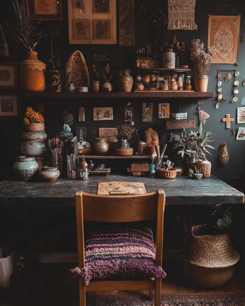 Moody Boho Home Office Decor Ideas