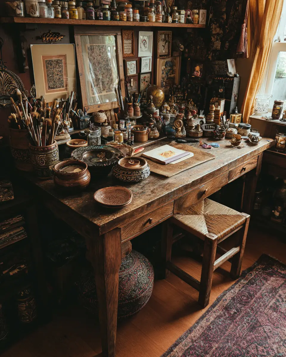 Moody Boho Home Office Decor Ideas