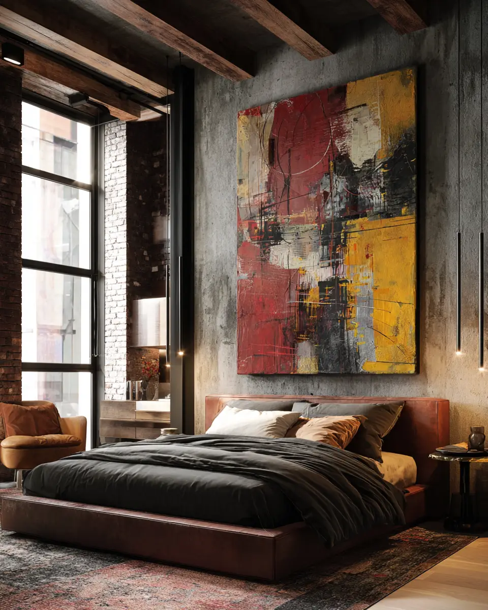 Moody Industrial Bedroom Decor Ideas
