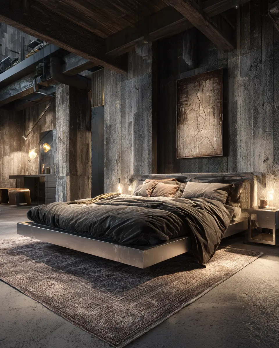 Moody Industrial Bedroom Decor Ideas