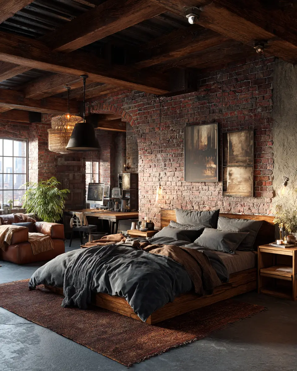 Moody Industrial Bedroom Decor Ideas