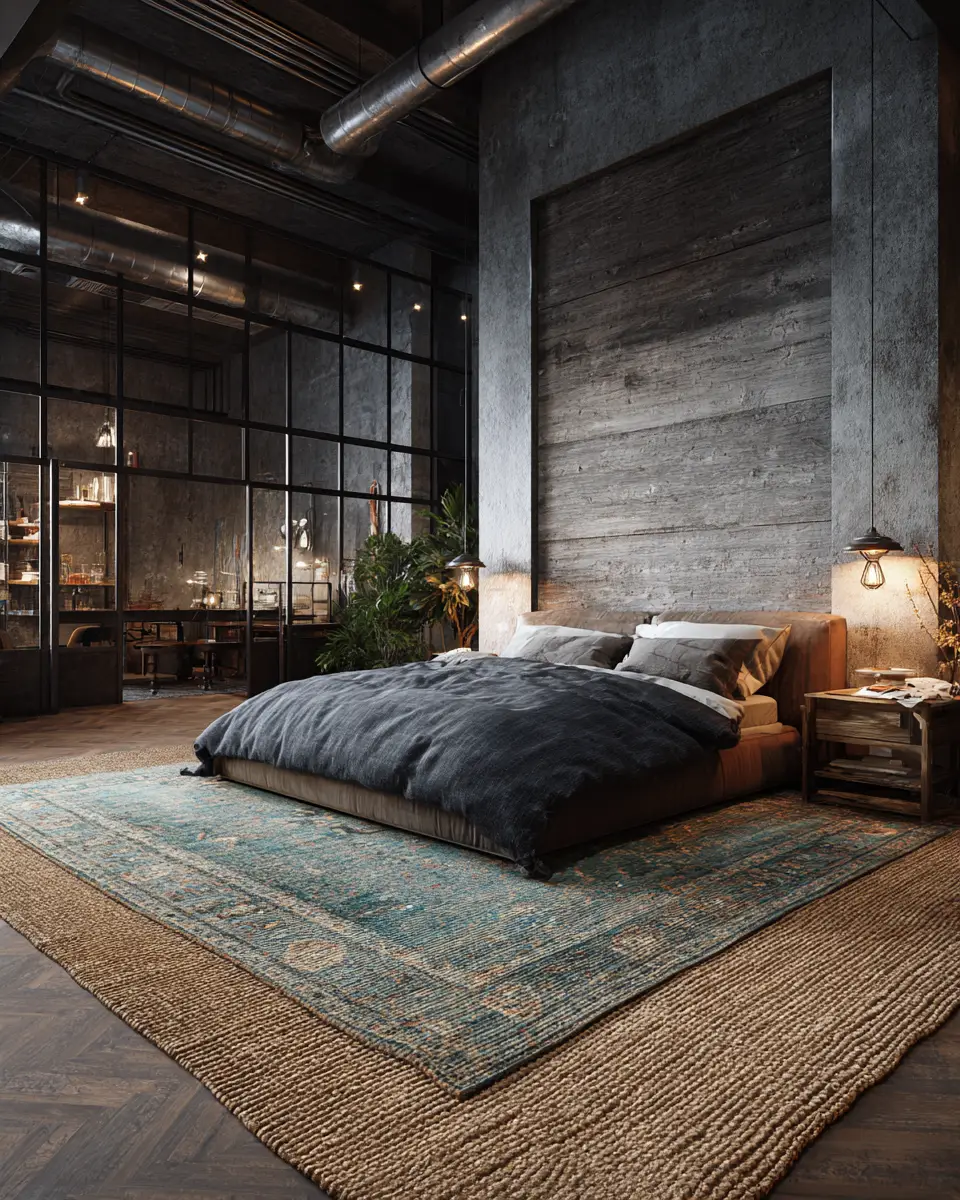 Moody Industrial Bedroom Decor Ideas