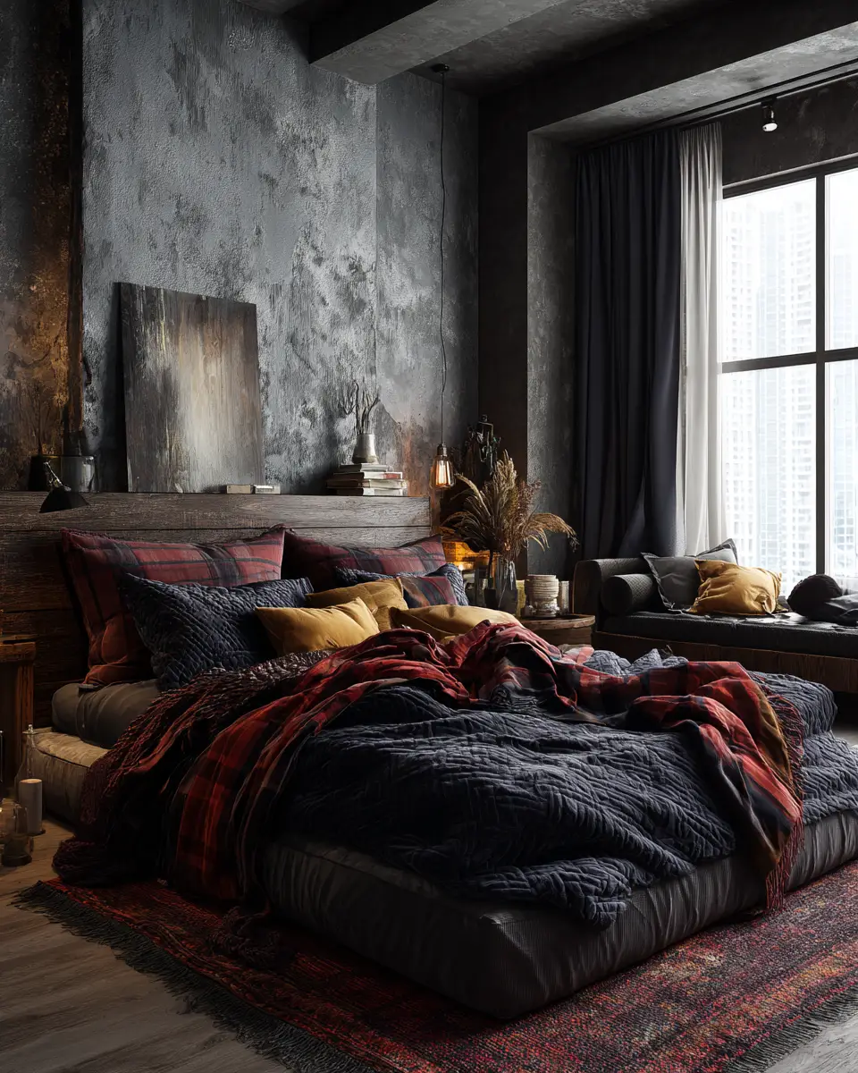 Moody Industrial Bedroom Decor Ideas