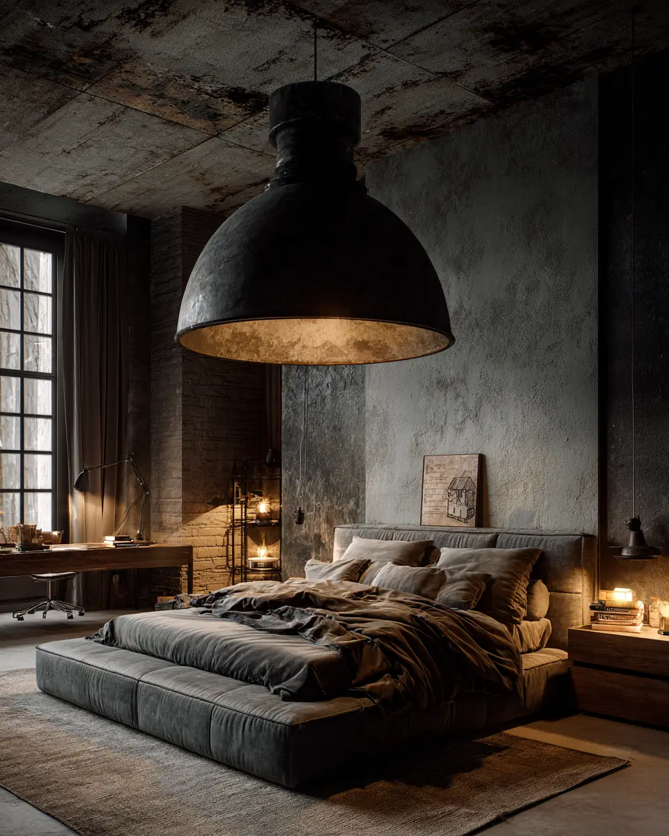 Moody Industrial Bedroom Decor Ideas