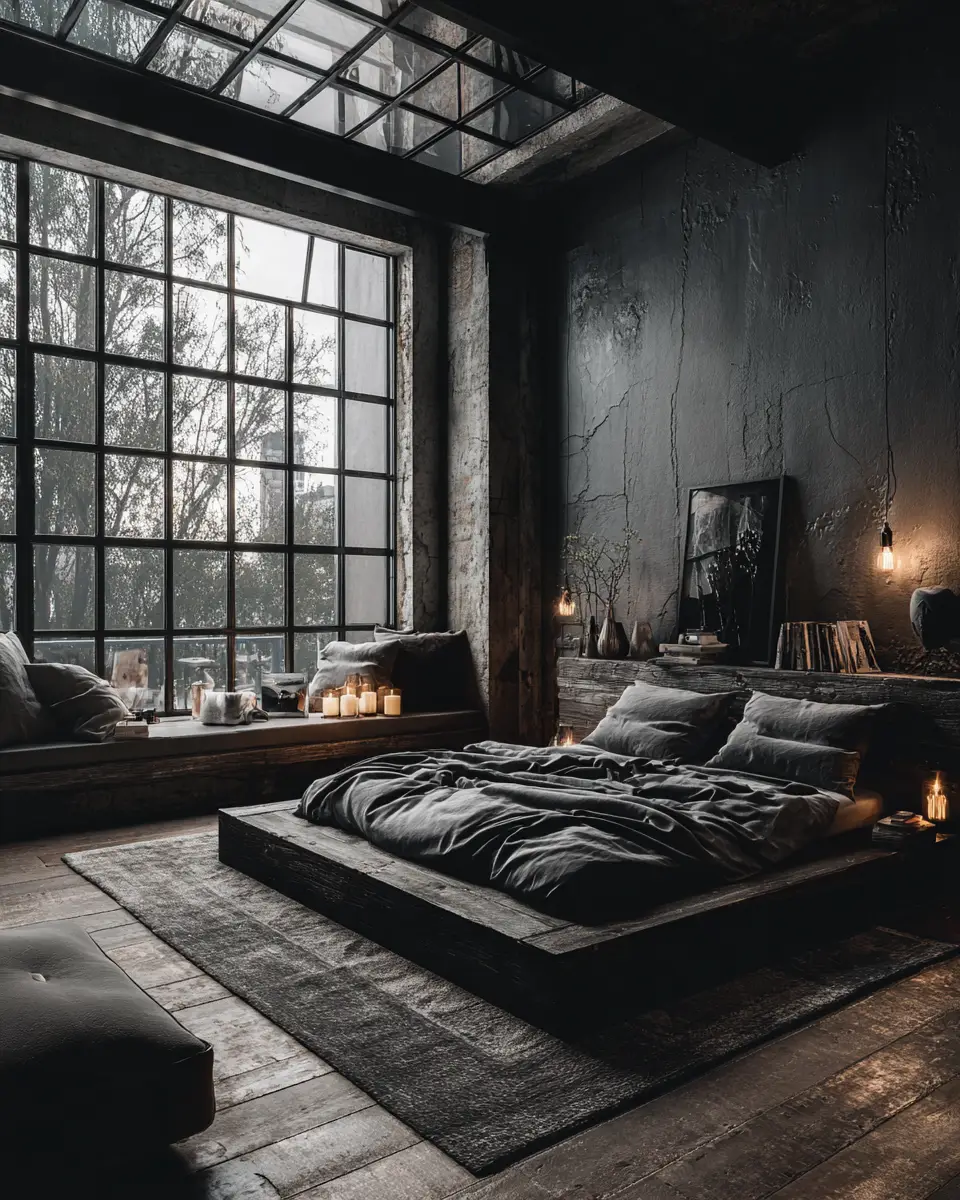 Moody Industrial Bedroom Decor Ideas