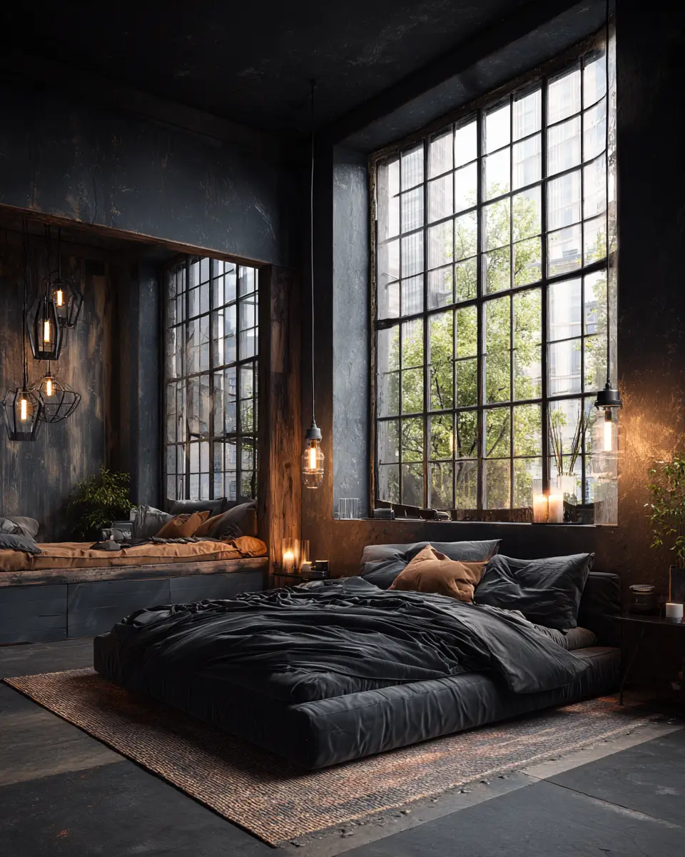 Moody Industrial Bedroom Decor Ideas
