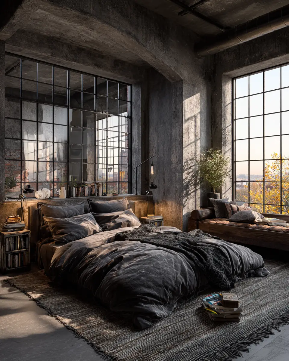 Moody Industrial Bedroom Decor Ideas