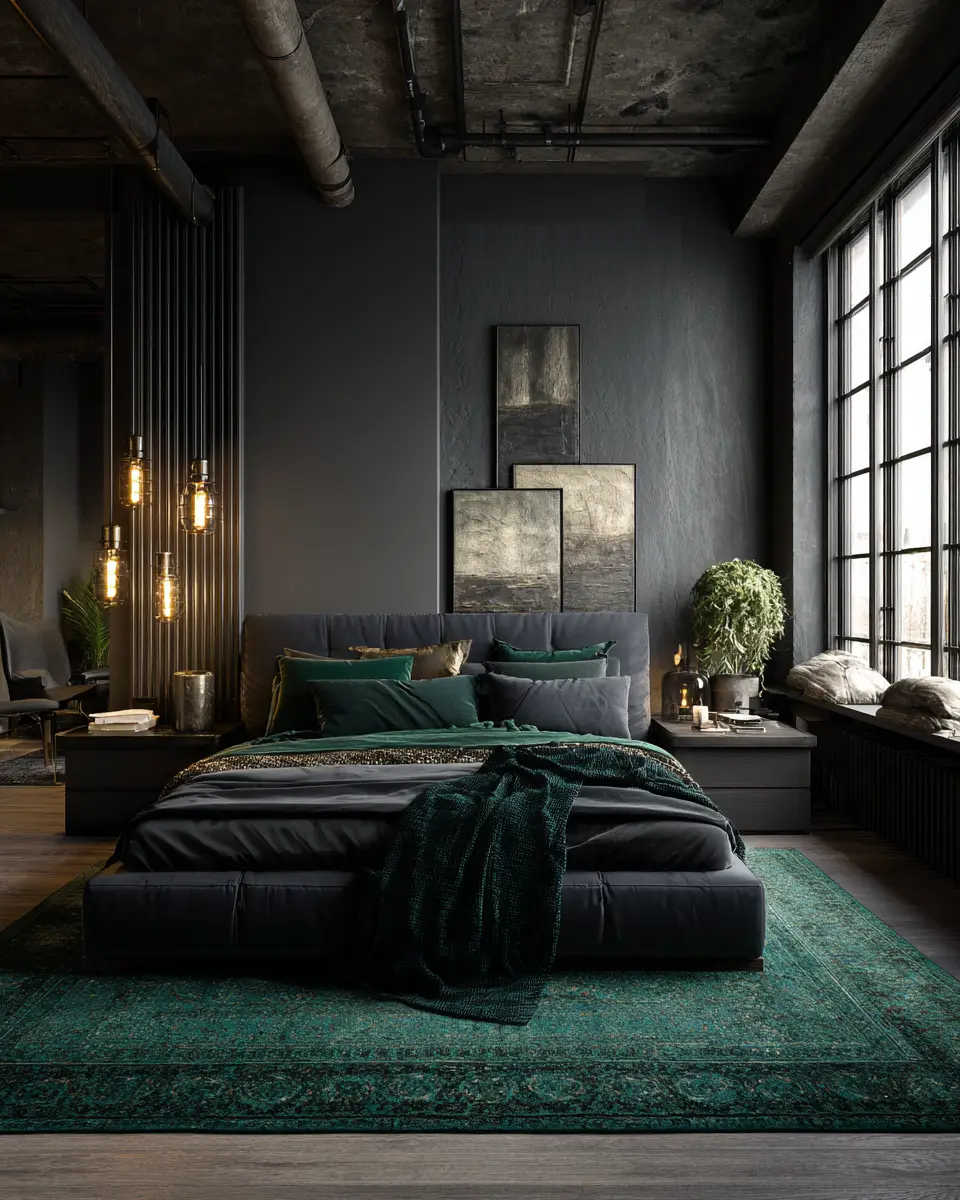 Moody Industrial Bedroom Decor Ideas