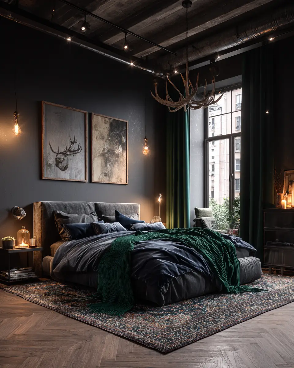 Moody Industrial Bedroom Decor Ideas