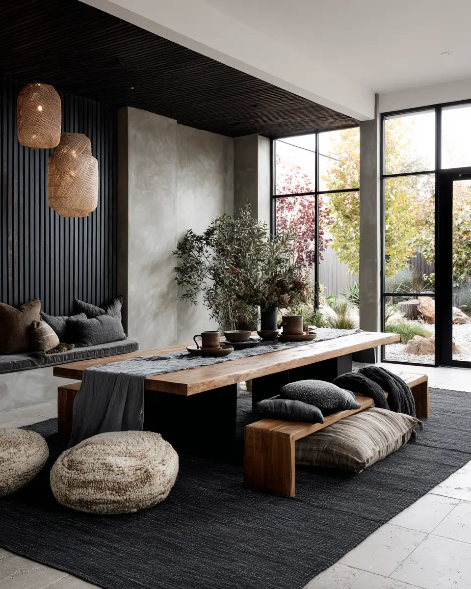 Moody Japandi Dining Room Decor Ideas