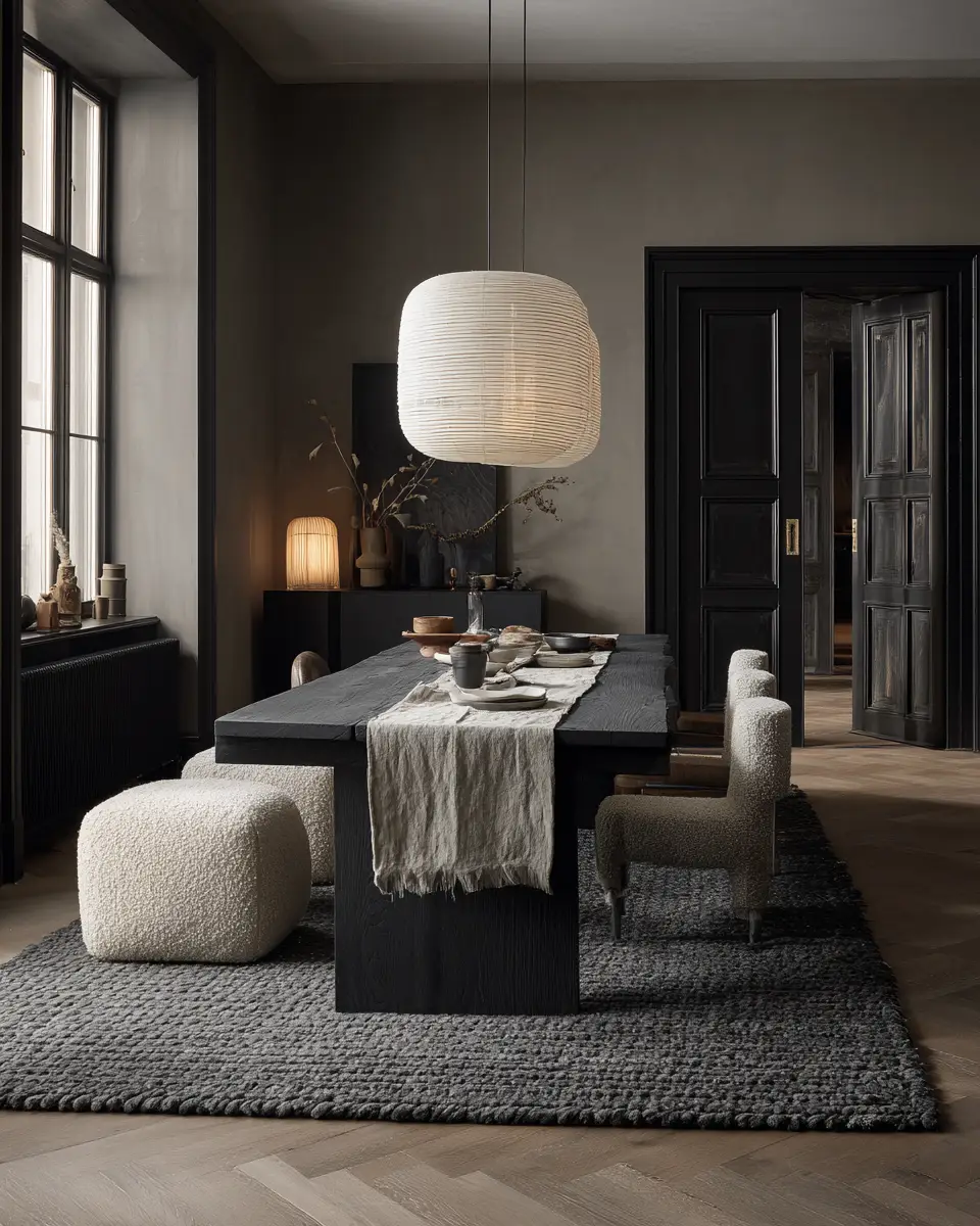 Moody Japandi Dining Room Decor Ideas