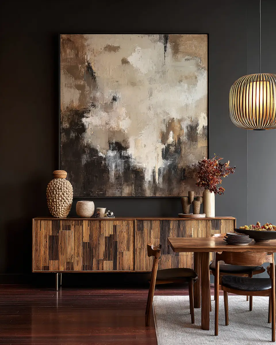 Moody Japandi Dining Room Decor Ideas