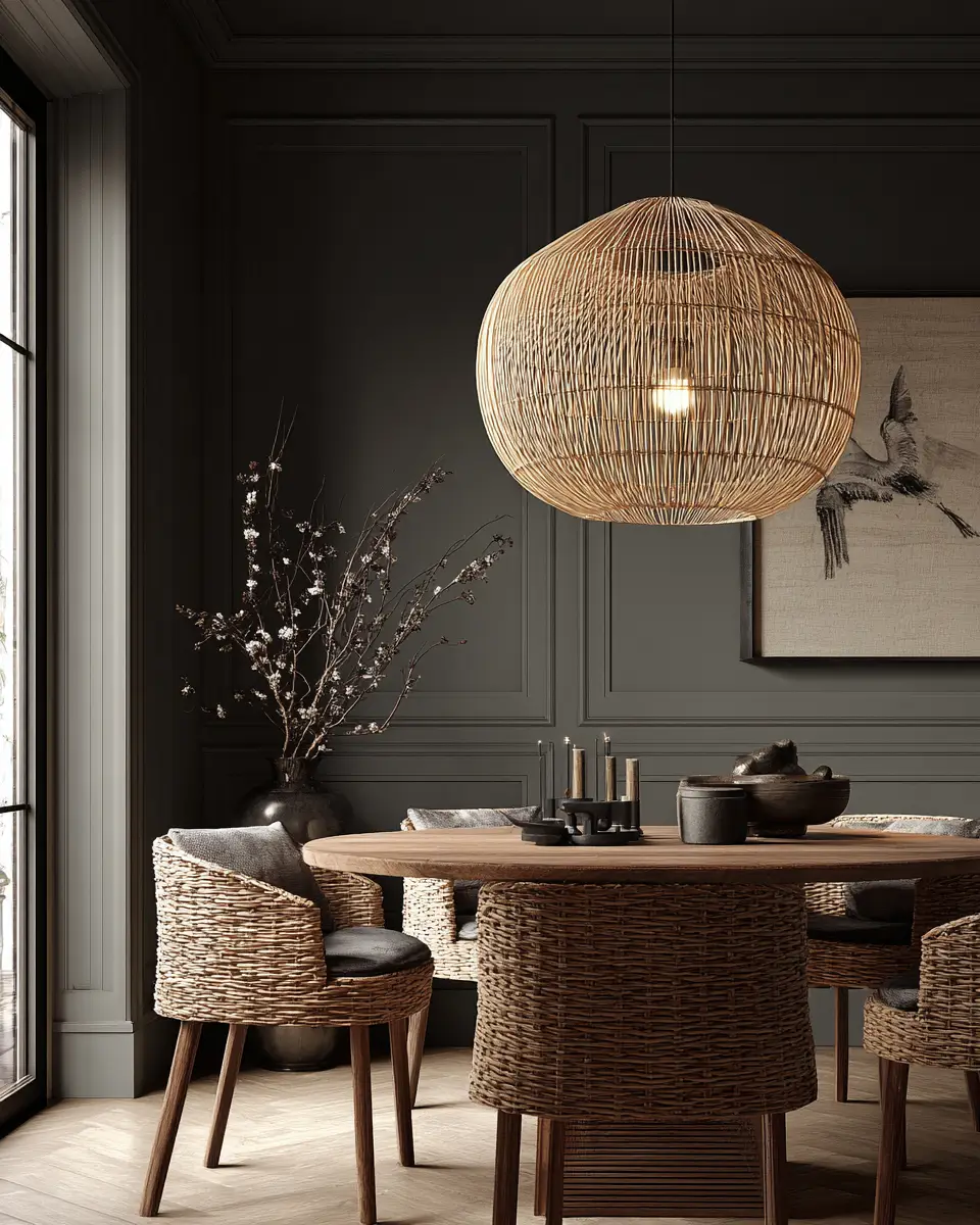 Moody Japandi Dining Room Decor Ideas