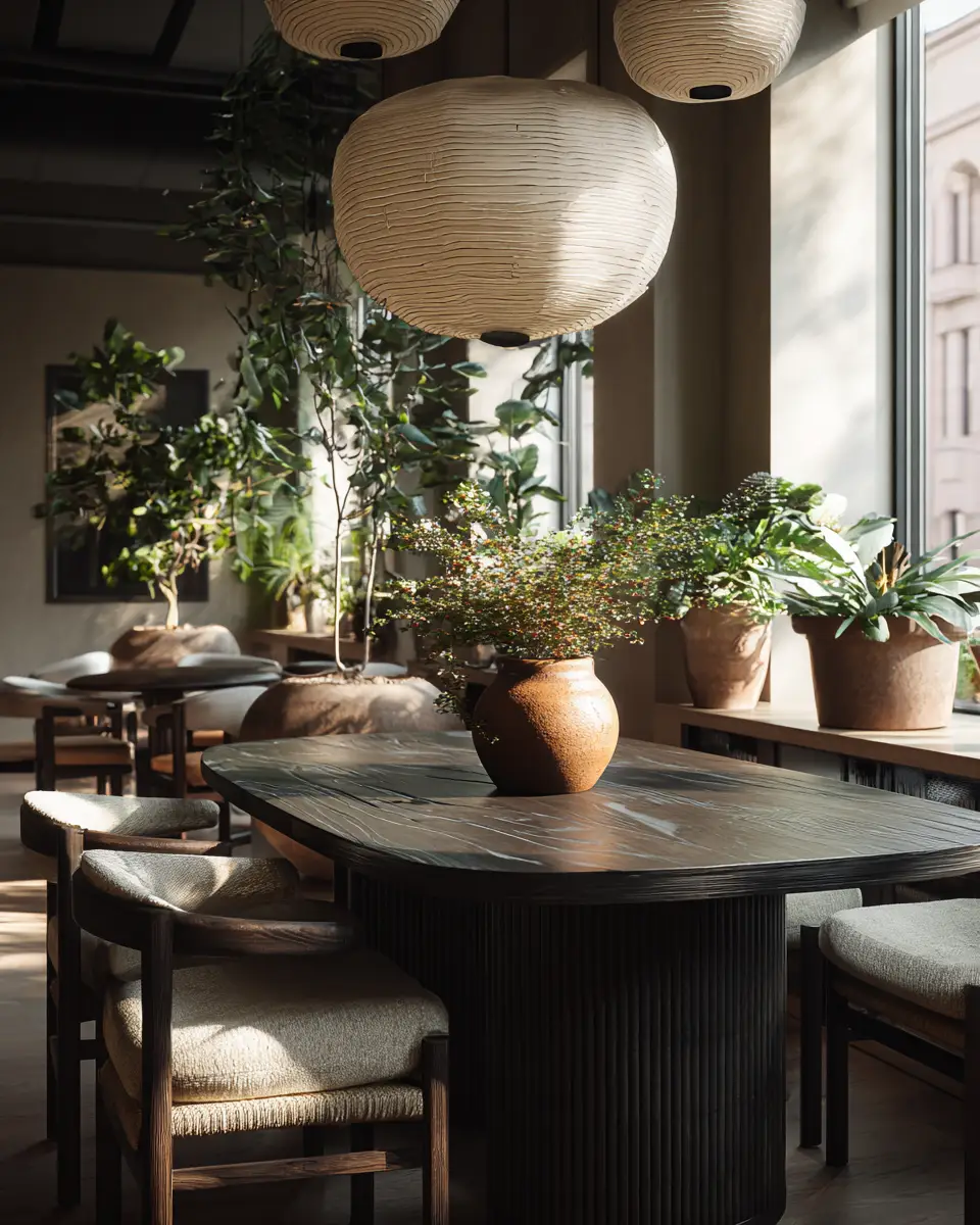 Moody Japandi Dining Room Decor Ideas