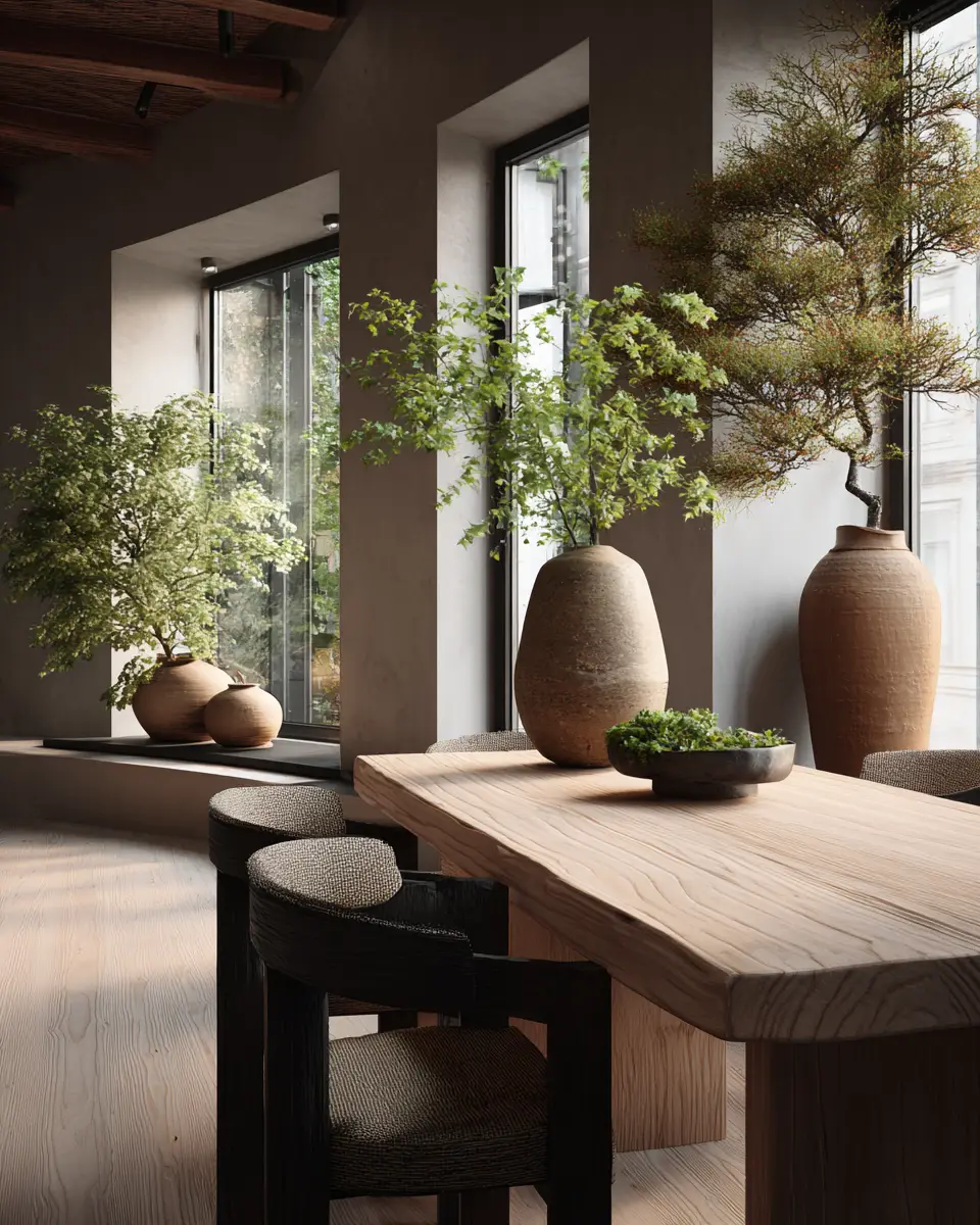 Moody Japandi Dining Room Decor Ideas