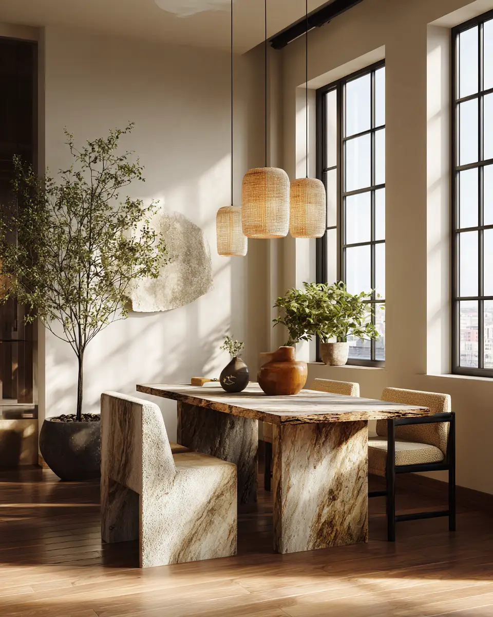 Moody Japandi Dining Room Decor Ideas