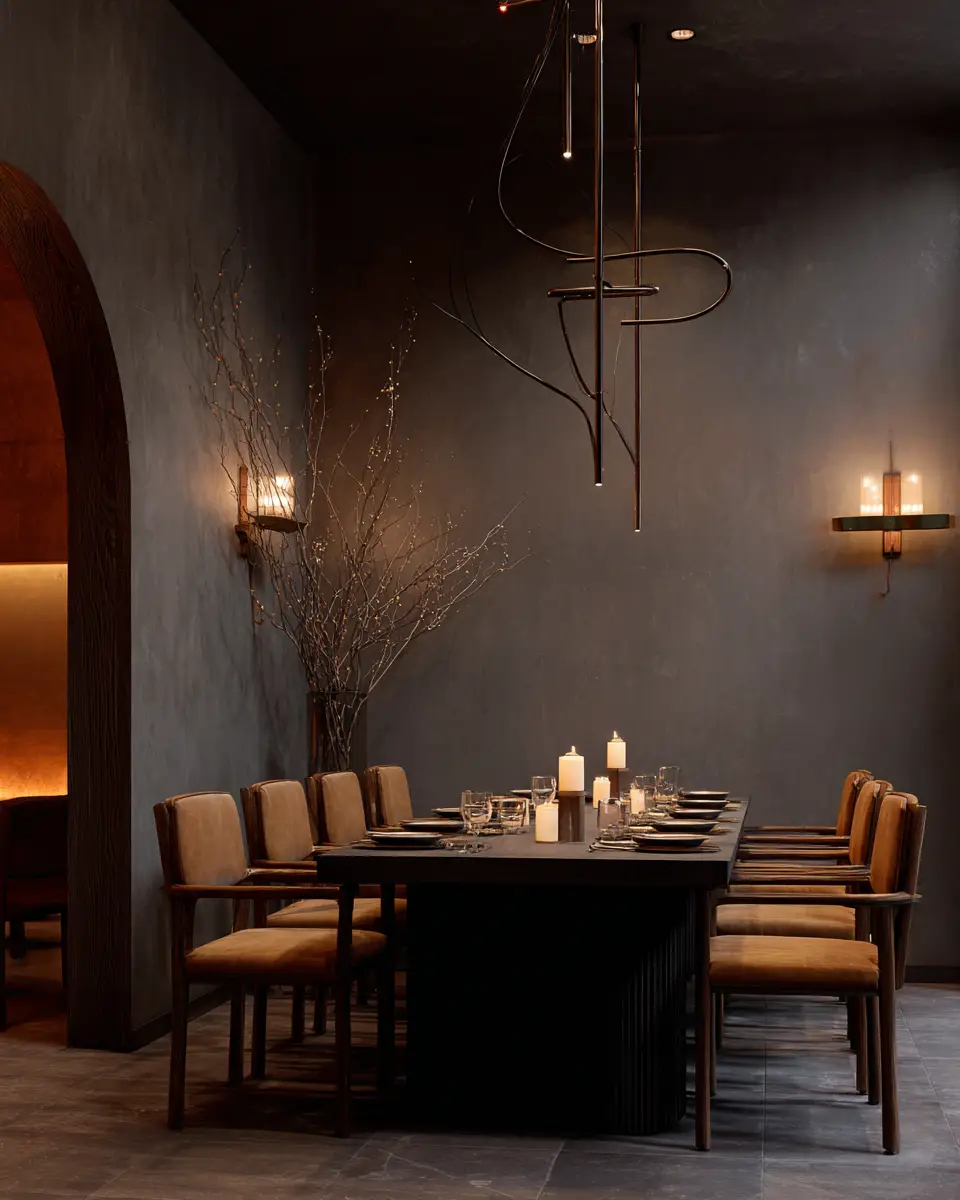 Moody Japandi Dining Room Decor Ideas