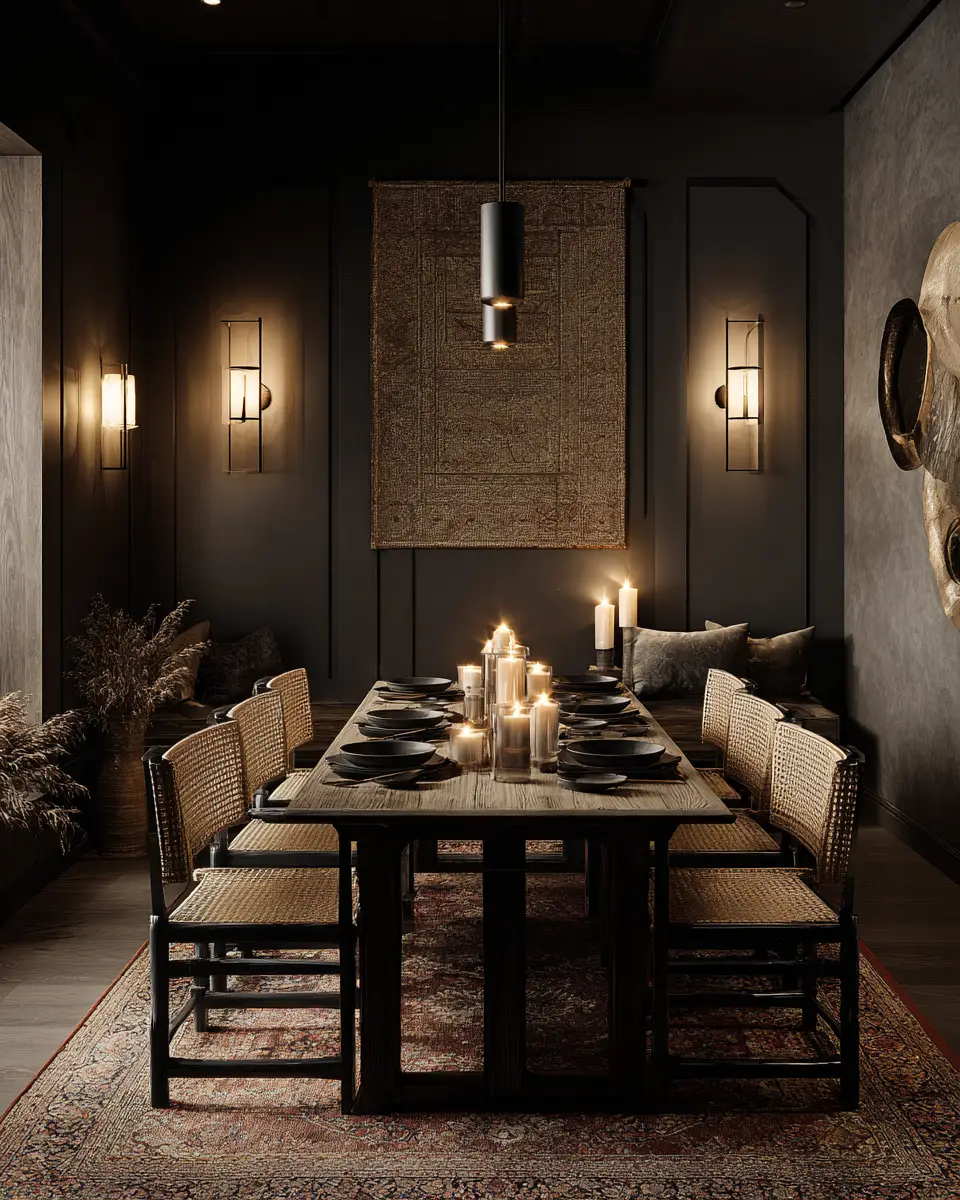 Moody Japandi Dining Room Decor Ideas