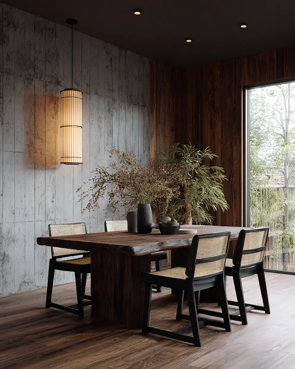 Moody Japandi Dining Room Decor Ideas