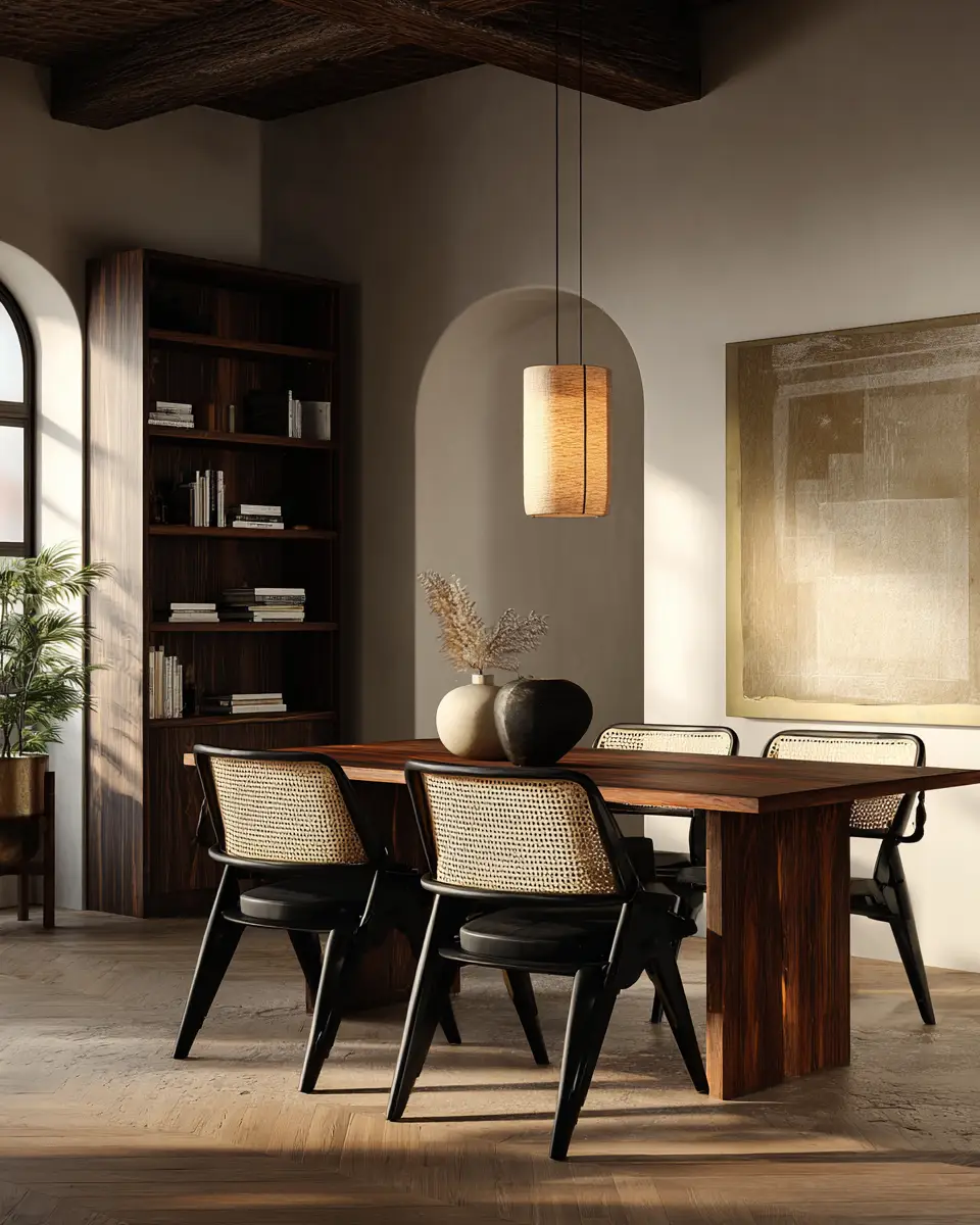 Moody Japandi Dining Room Decor Ideas