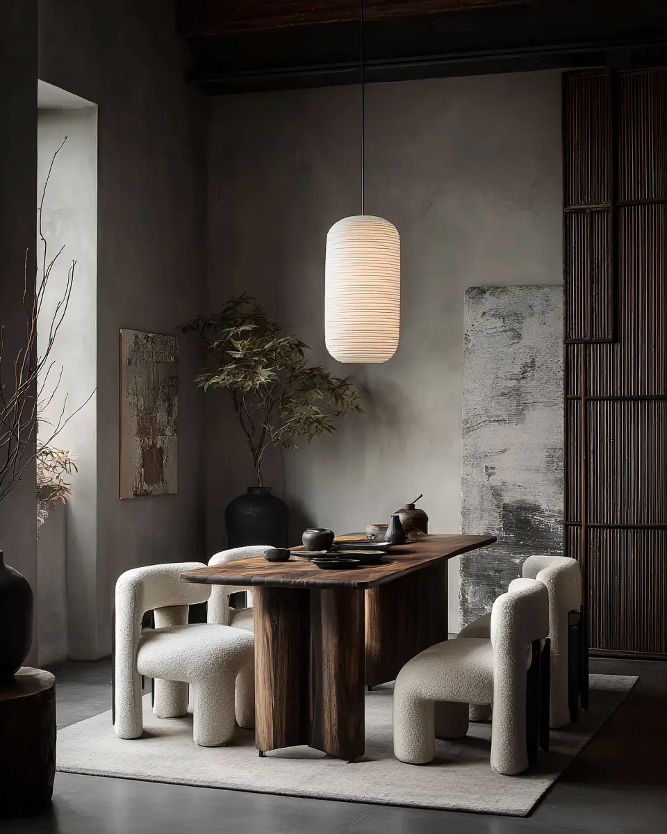 Moody Japandi Dining Room Decor Ideas