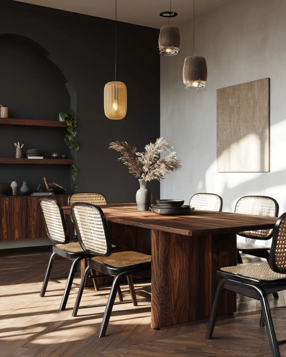 Moody Japandi Dining Room Decor Ideas