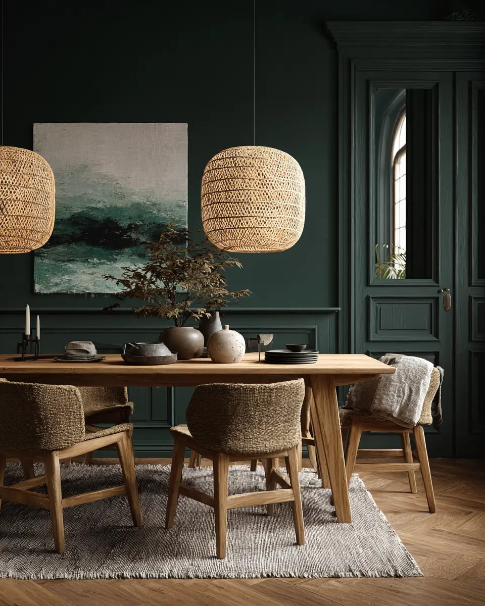 Moody Japandi Dining Room Decor Ideas