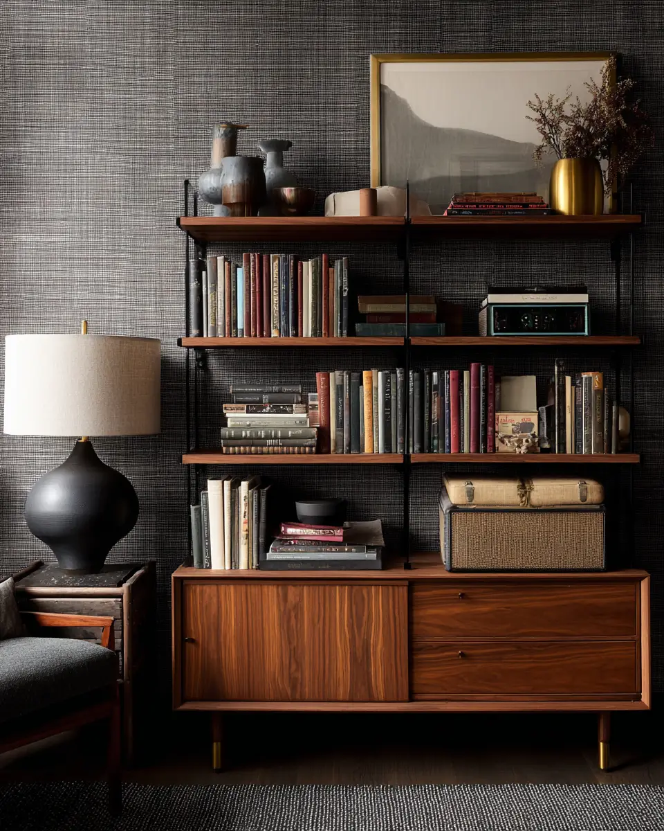 Moody Mid-Century Modern Home Office Decor Ideas