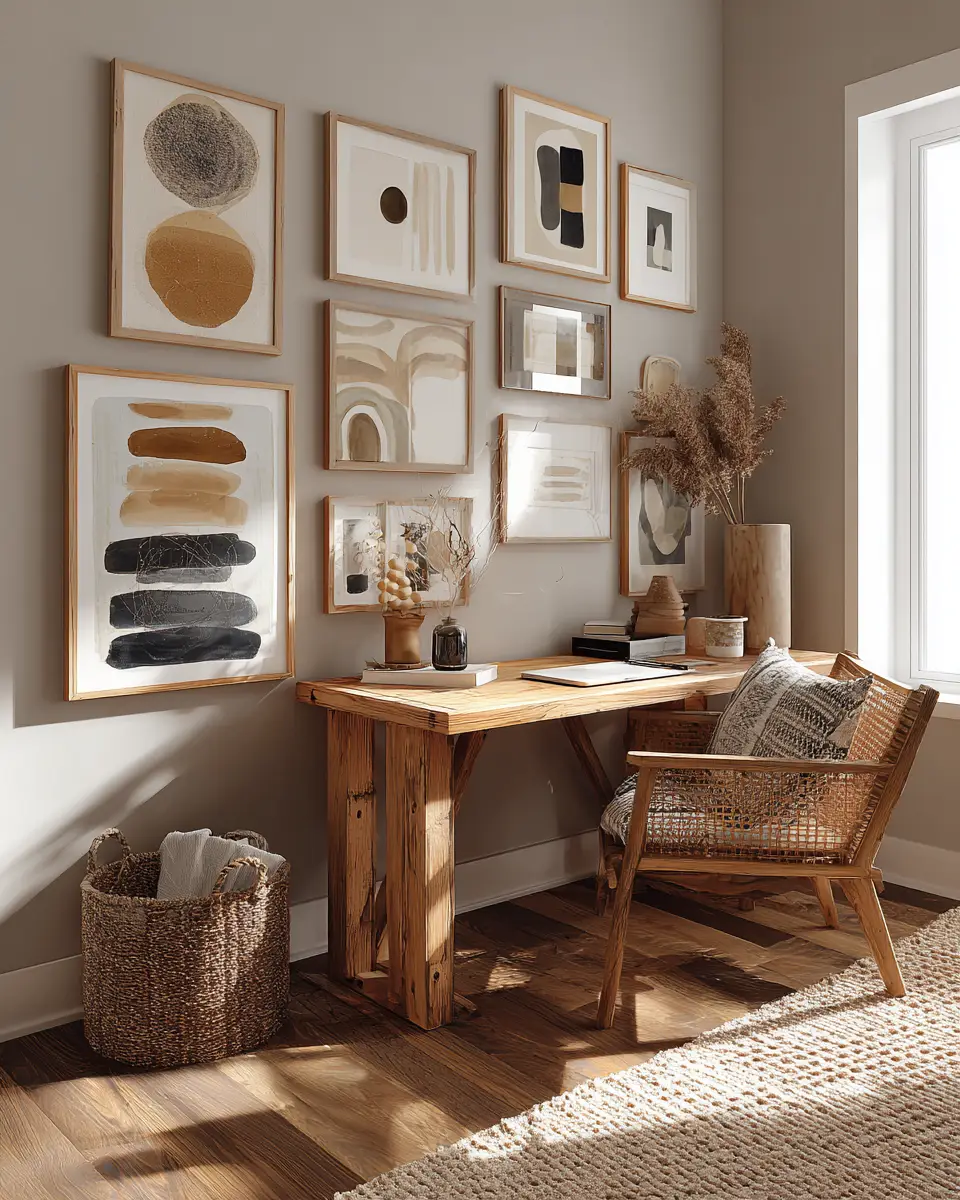 Moody Mid-Century Modern Home Office Decor Ideas