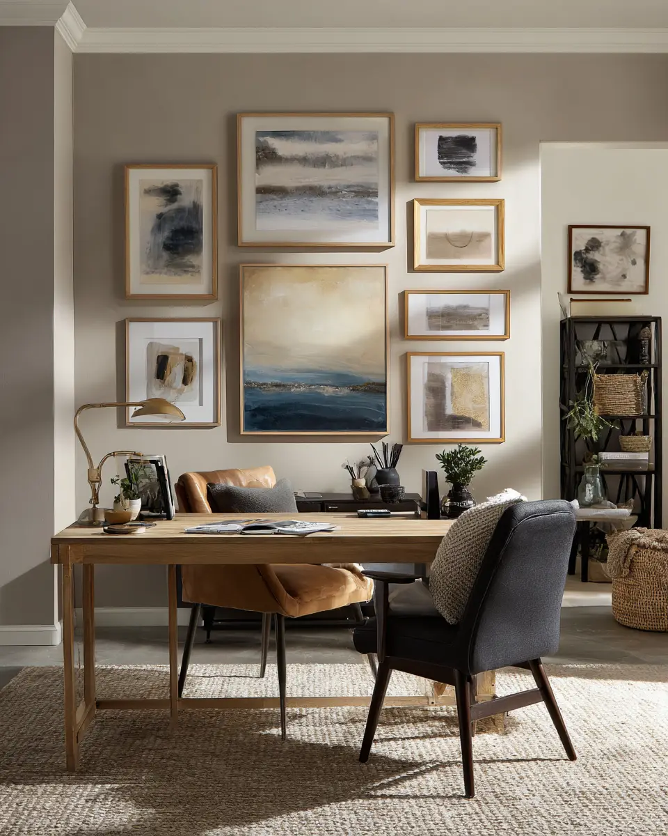 Moody Mid-Century Modern Home Office Decor Ideas