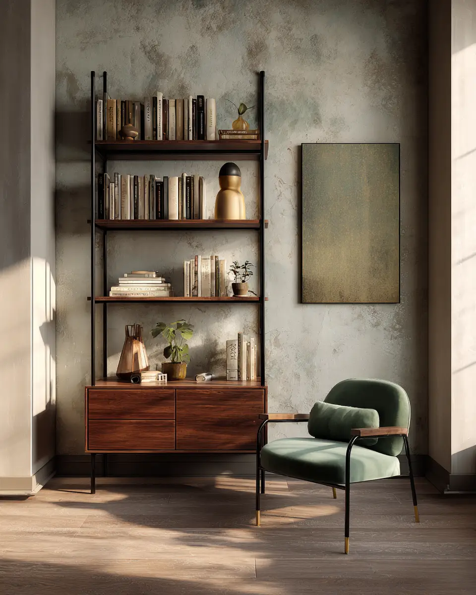 Moody Mid-Century Modern Home Office Decor Ideas