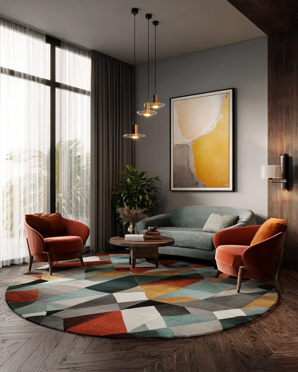 Moody Mid-Century Modern Living Room Decor Ideas