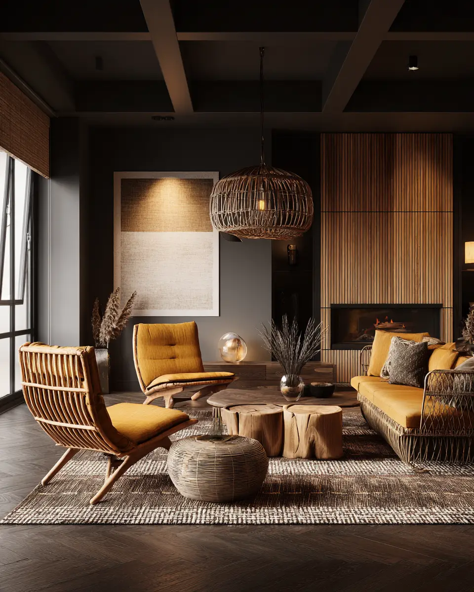 Moody Mid-Century Modern Living Room Decor Ideas