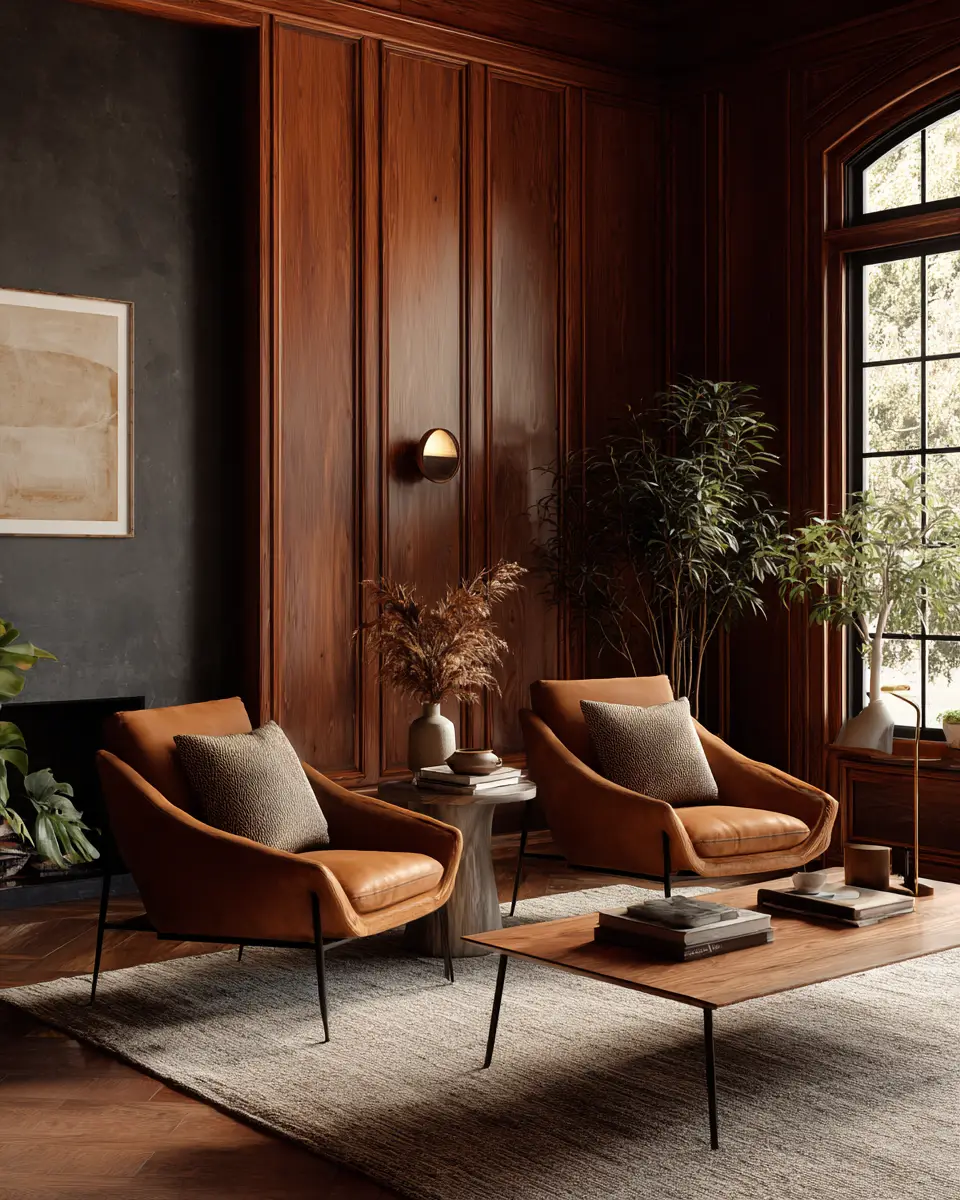 Moody Mid-Century Modern Living Room Decor Ideas