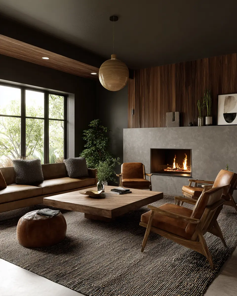 Moody Mid-Century Modern Living Room Decor Ideas