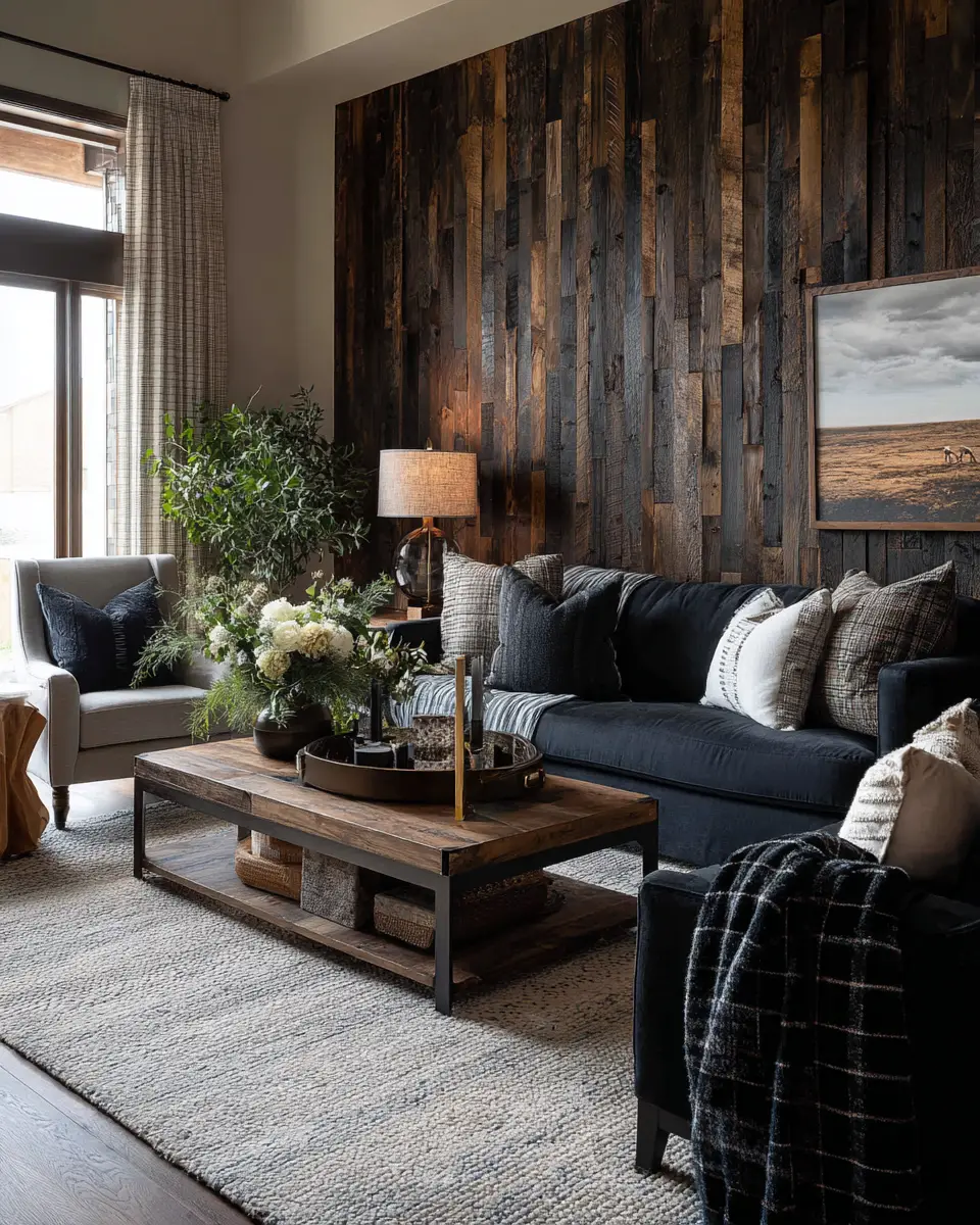 Moody Modern Farmhouse Living Room Decor Ideas