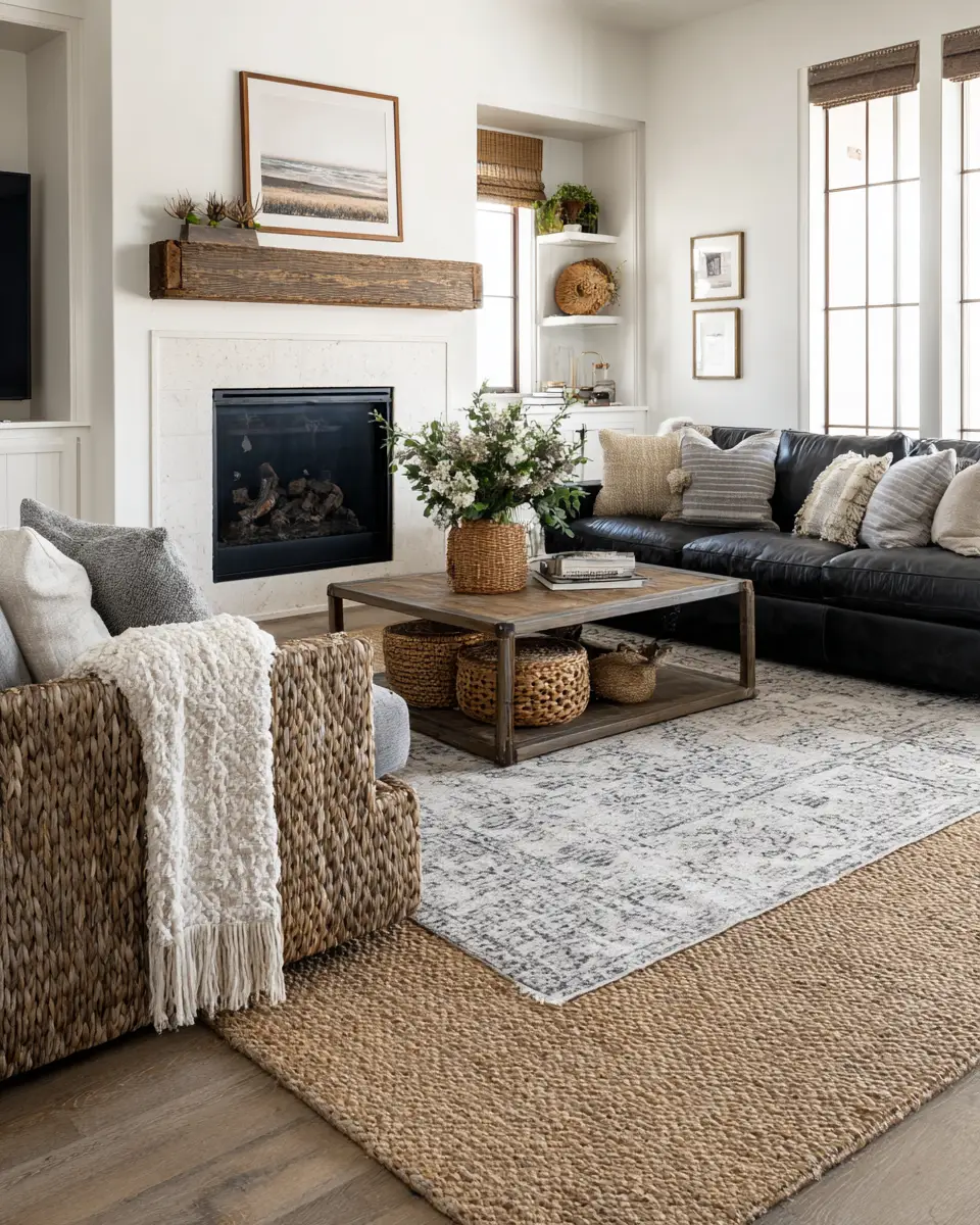 Moody Modern Farmhouse Living Room Decor Ideas